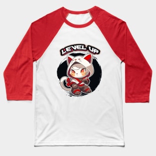 Anime Isekai Kitty Level Up! Baseball T-Shirt